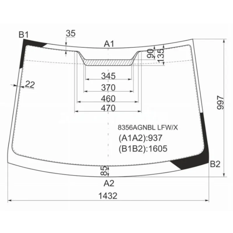 Стекло лобовое XYG 8356AGNBL LFW/X